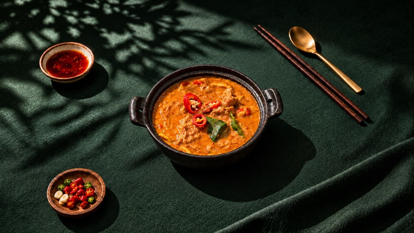 Hoi An chicken curry in a ceramic bowl