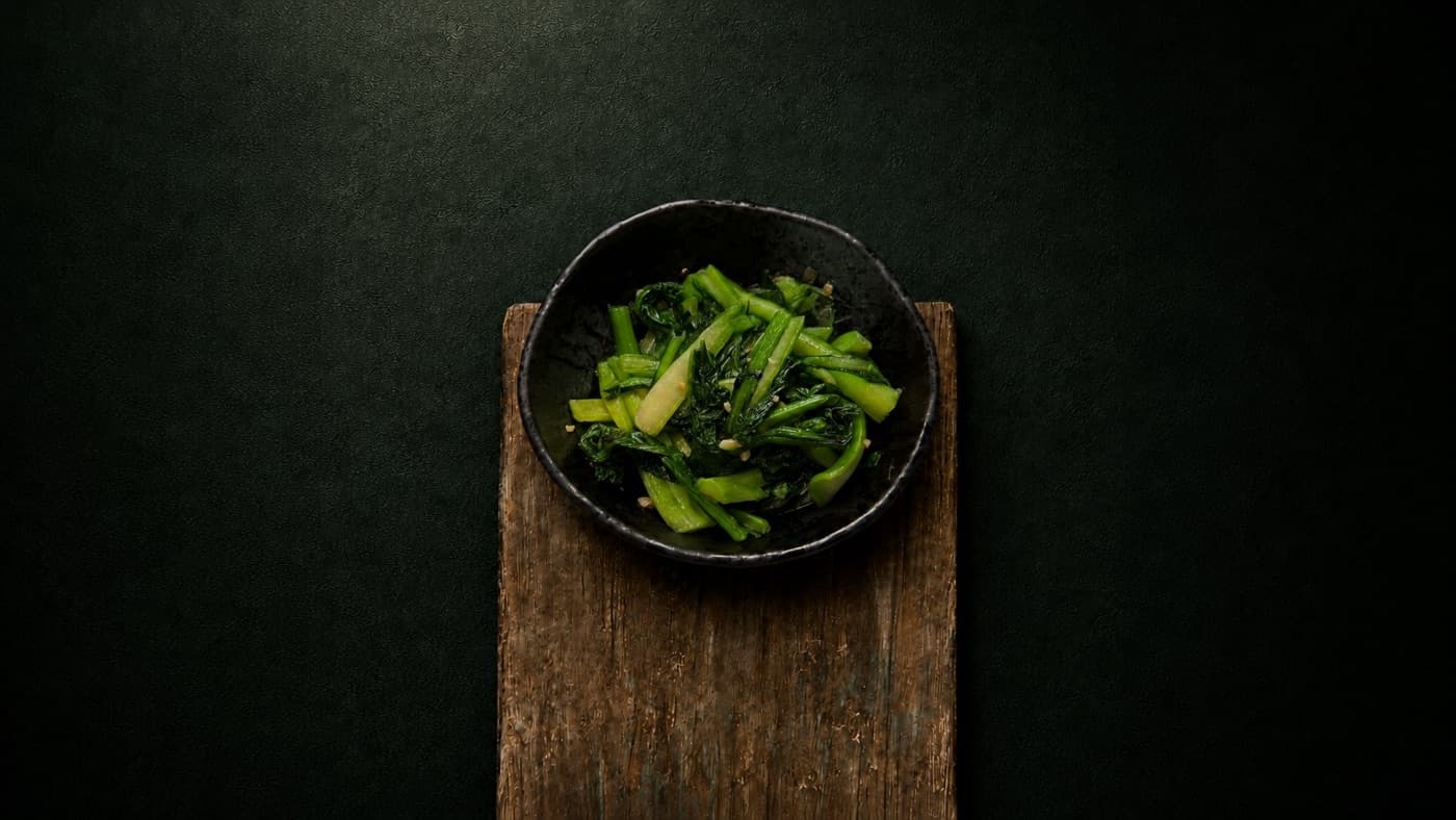 Stir-fried mustard greens